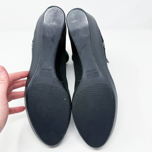 Stuart Weitzman Black Nylon Low Wedge Boots Women's 10.5N Side Zip Made in Spain - Picture 6 of 11